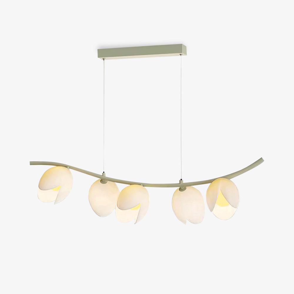 Modern Pistachio Linear Pendant Light LED Drop Hanging Lamp for Kitchen Island