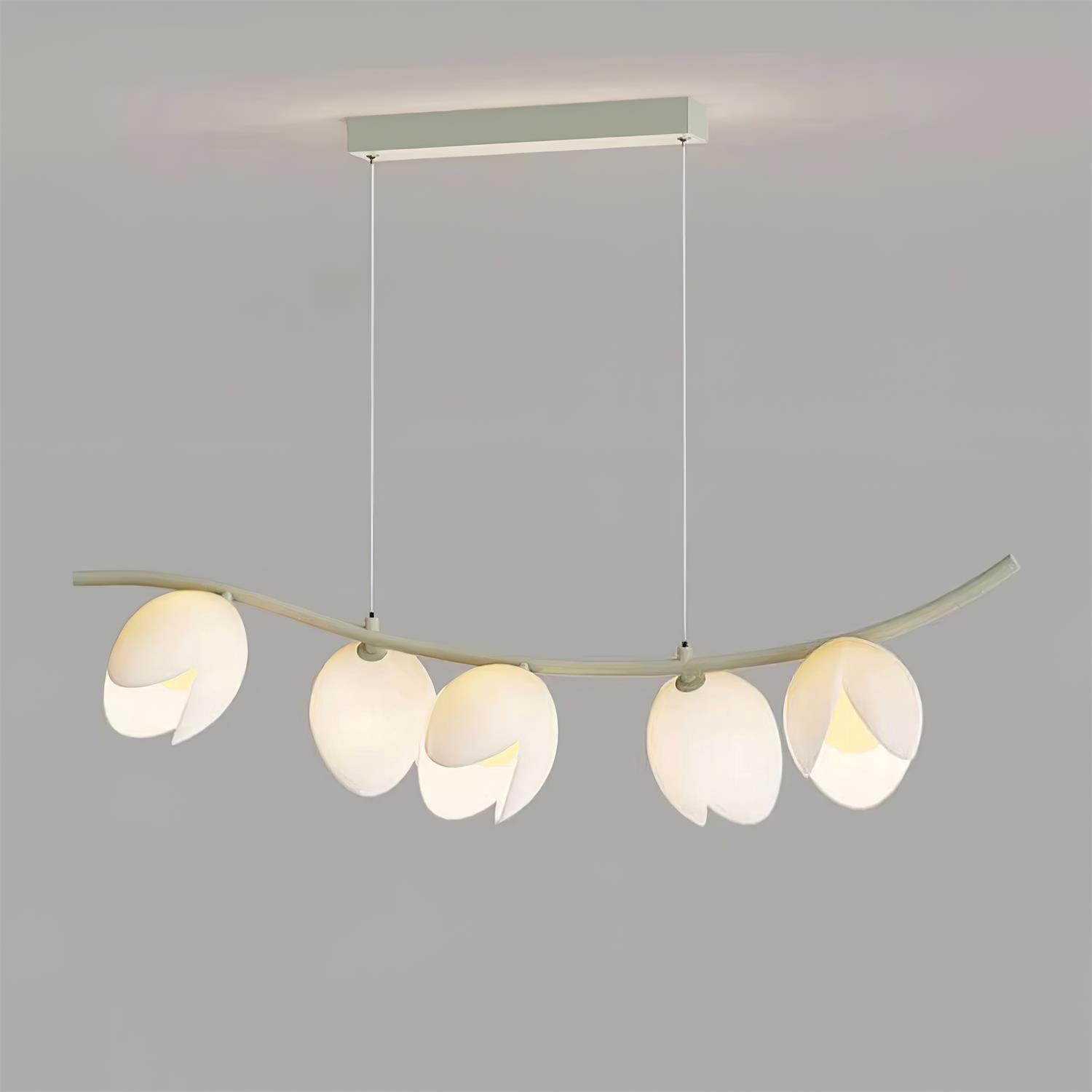 Modern Pistachio Linear Pendant Light LED Drop Hanging Lamp for Kitchen Island