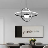 Modern Planet Circular Ring LED Chandelier with 3 Step Dimming for Dining Room