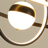 Modern Planet Circular Ring LED Chandelier with 3 Step Dimming for Dining Room