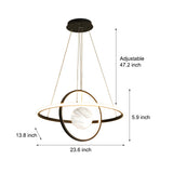 Modern Planet Circular Ring LED Chandelier with 3 Step Dimming for Dining Room