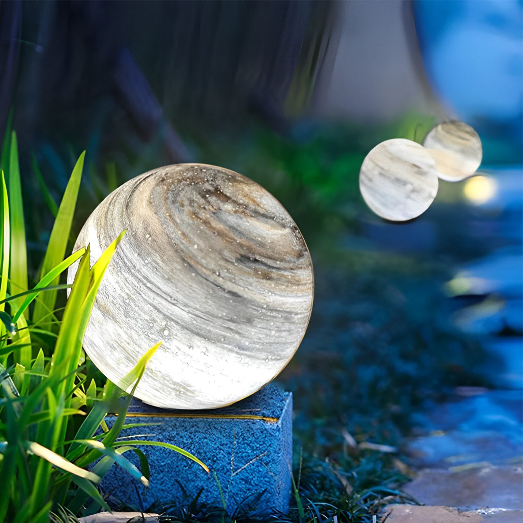 Modern Planet Inspired Glass Globe Outdoor Post Lights Waterproof Deck Fence Lighting for Garden Villa