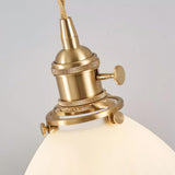 Modern Pleated Ceramic Hanging Pendant Light with Brass Accents for Dining Room