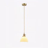Modern Pleated Ceramic Hanging Pendant Light with Brass Accents for Dining Room
