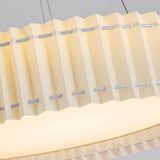 Modern Pleated Fabric Pendant Lamp Round Hanging Light for Interior Spaces