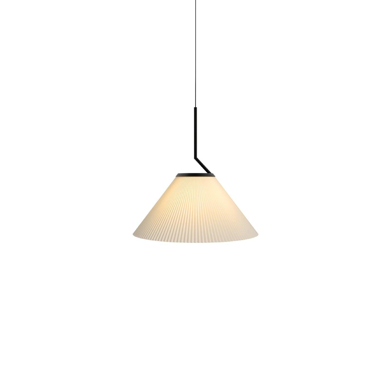 Modern Pleated Fabric Skirt Pendant Light with Beige Shade and Black Metal Frame