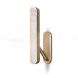 Modern Polished Brass Slotted Grill Wall Sconce with Opal Diffuser and Integrated LED