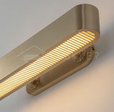 Modern Polished Brass Slotted Grill Wall Sconce with Opal Diffuser and Integrated LED