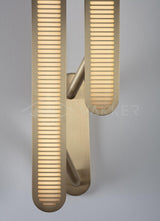 Modern Polished Brass Slotted Grill Wall Sconce with Opal Diffuser and Integrated LED