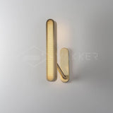 Modern Polished Brass Slotted Grill Wall Sconce with Opal Diffuser and Integrated LED