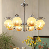 Modern Polished Chrome Pendant Light with White Glass Shades Litchford Adjustable Chandelier