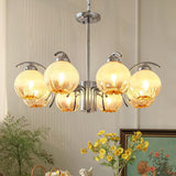 Modern Polished Chrome Pendant Light with White Glass Shades Litchford Adjustable Chandelier