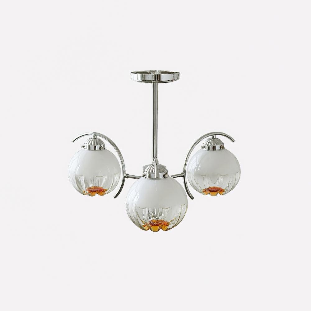 Modern Polished Chrome Pendant Light with White Glass Shades Litchford Adjustable Chandelier