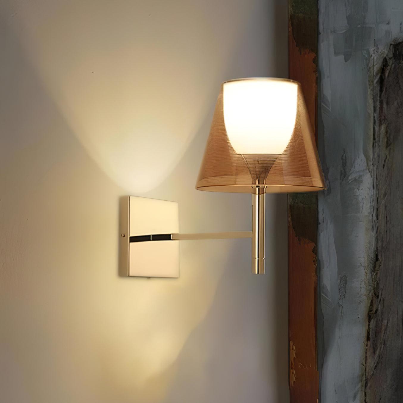 Modern Polished Chrome Prism Wall Sconce with Layered Shade for Indoor Lighting