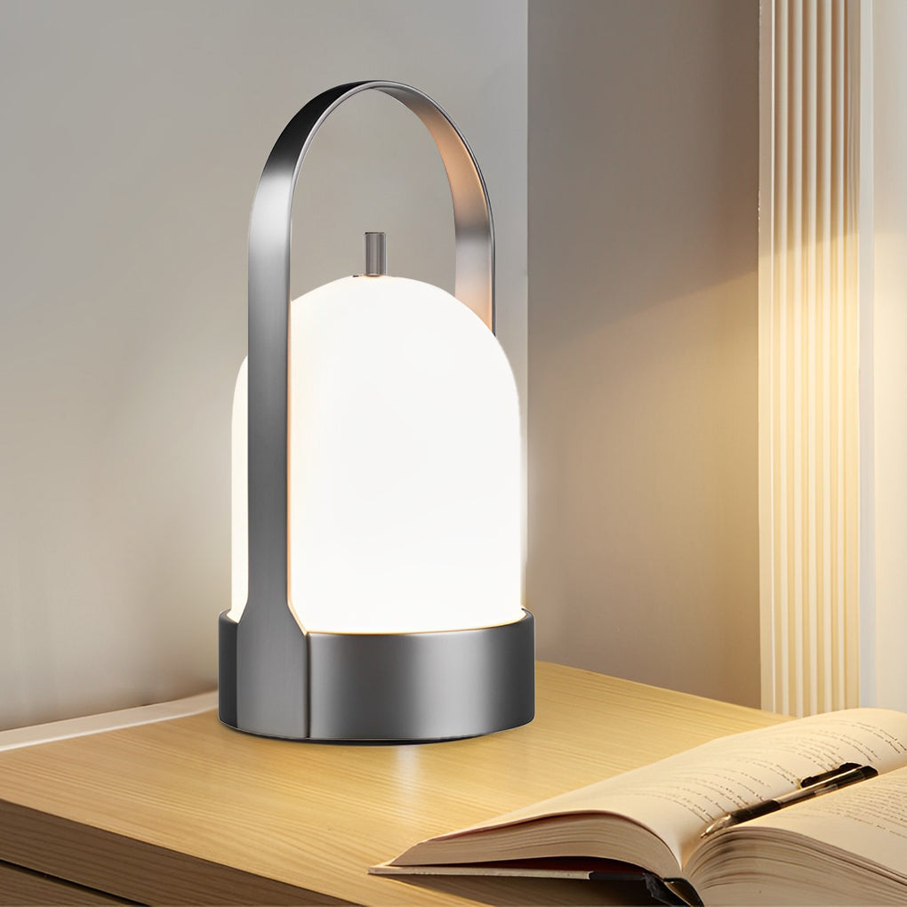 Modern Portable LED Lantern Table Lamp Cordless Rechargeable Ambient Light for Patio and Bedside