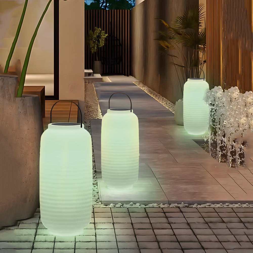 Modern Portable RGB LED Outdoor Lantern with Wireless Speaker Solar and USB Charging