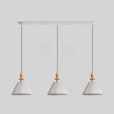 Modern Prairie Pleated Shade Pendant Light with Hand Turned Wood Details