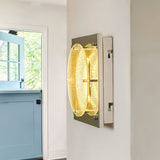 Modern Prism Shield LED Wall Sconce with Chrome Finish and Textured Glass Panel