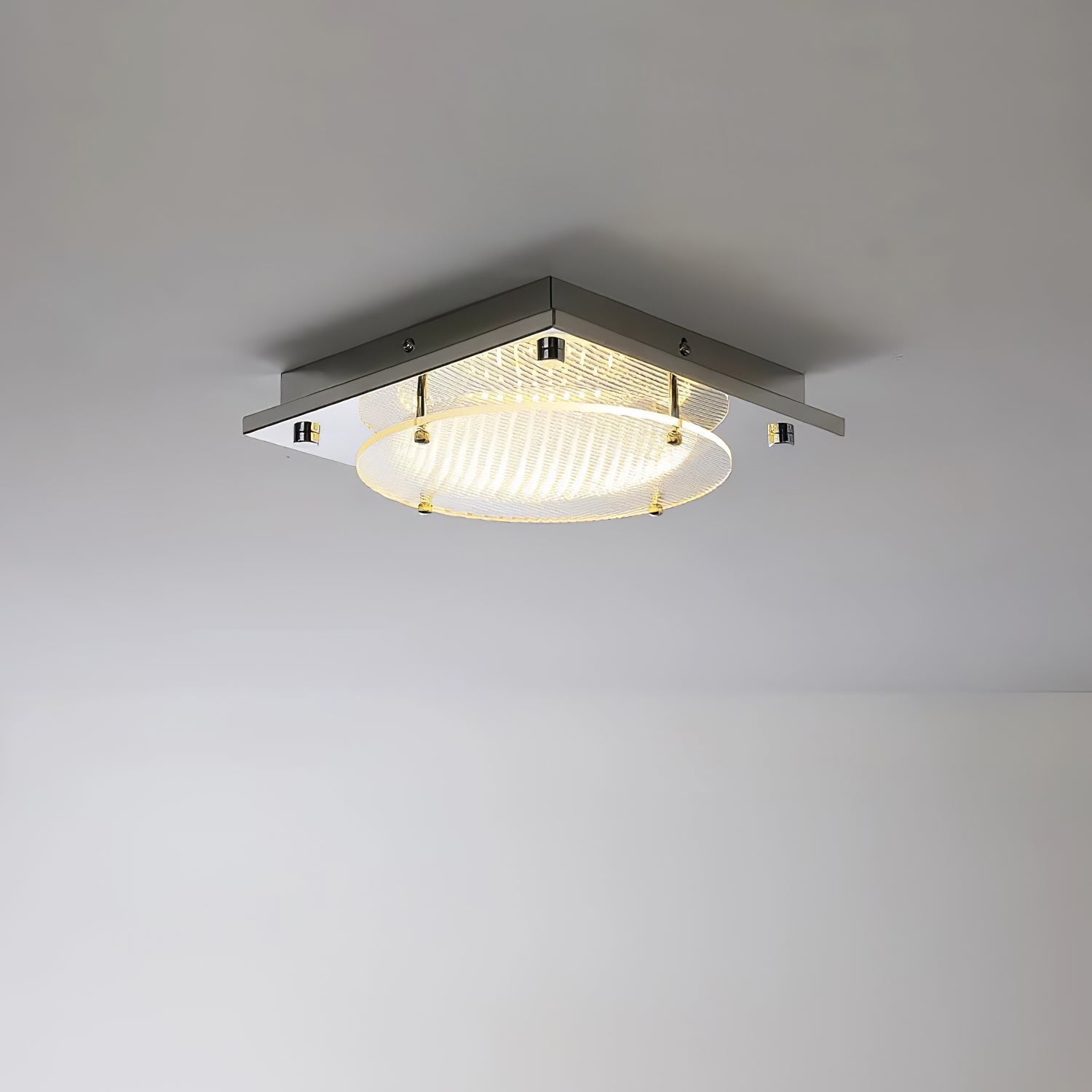 Modern Prism Shield LED Wall Sconce with Chrome Finish and Textured Glass Panel