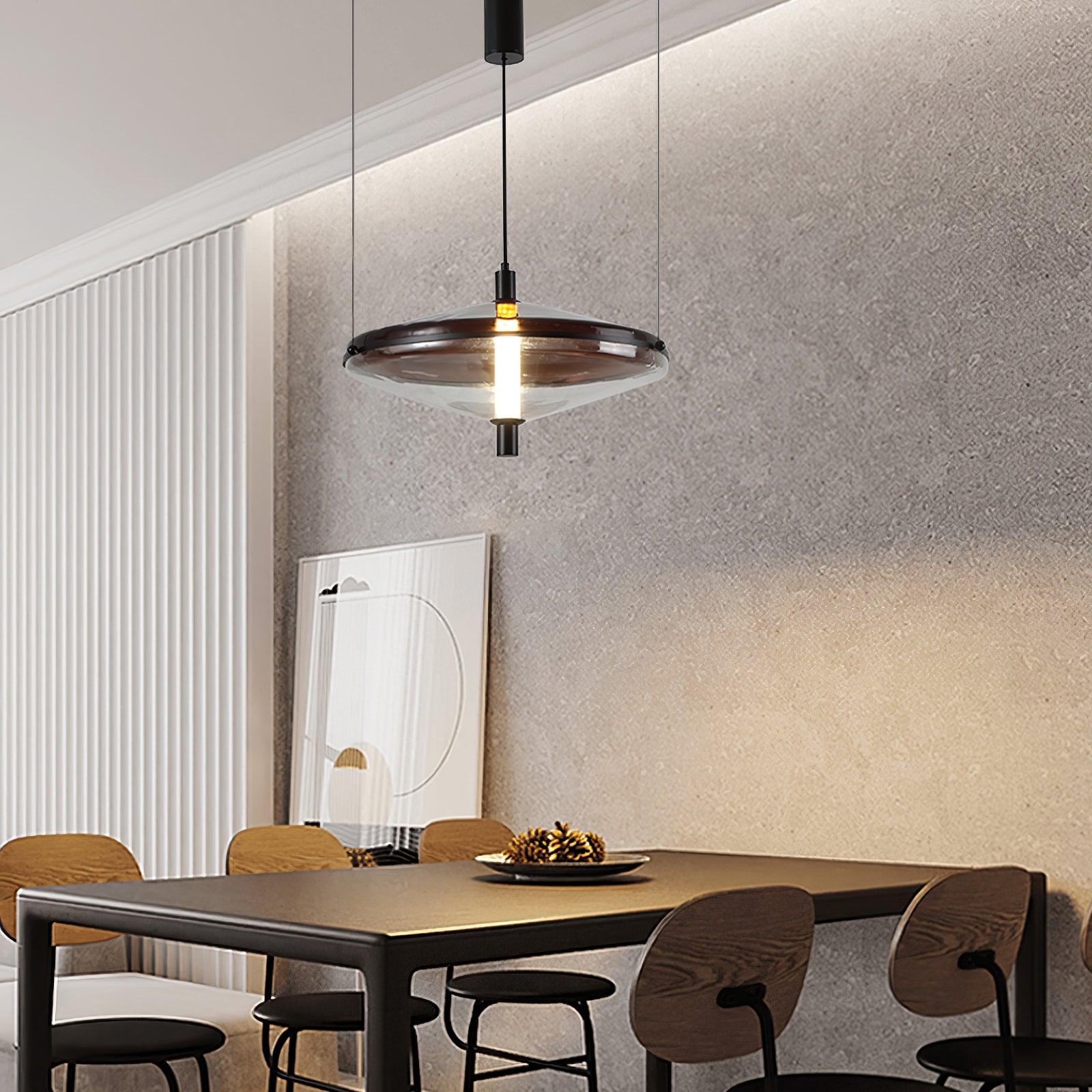 Modern Proton Cone LED Pendant Lamp Acrylic Hanging Light for Dining and Living Rooms