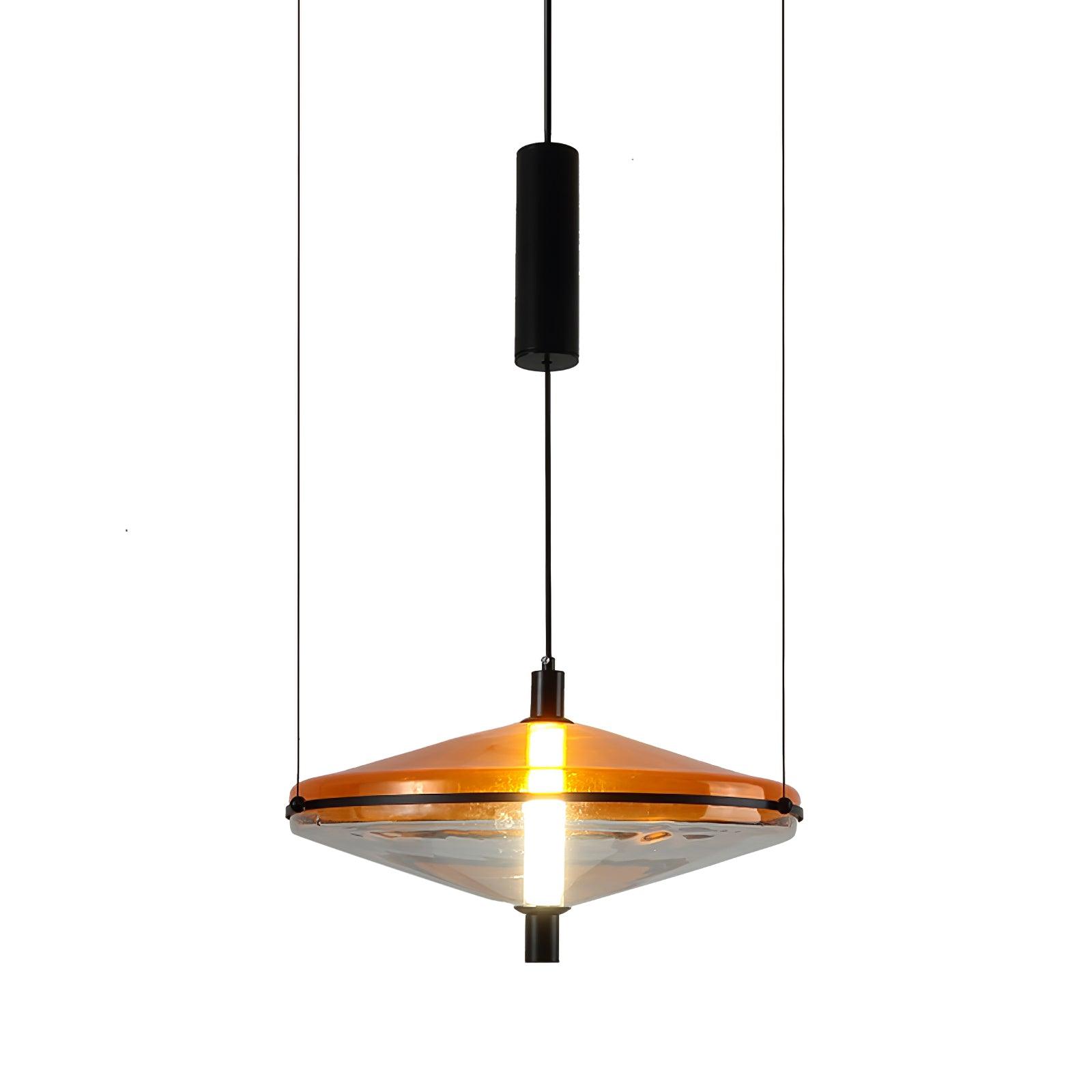 Modern Proton Cone LED Pendant Lamp Acrylic Hanging Light for Dining and Living Rooms