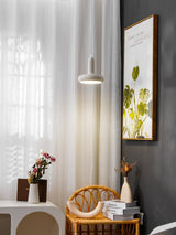 Modern Puck Drop Pendant Light Minimalist Metal Ceiling Hanging Lamp in Cream Finish