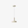 Modern Puck Drop Pendant Light Minimalist Metal Ceiling Hanging Lamp in Cream Finish