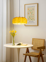 Modern Pumpkin Resin Pendant Light Decorative Hanging Lamp for Kitchen and Dining Room