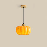 Modern Pumpkin Resin Pendant Light Decorative Hanging Lamp for Kitchen and Dining Room