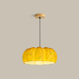 Modern Pumpkin Resin Pendant Light Decorative Hanging Lamp for Kitchen and Dining Room