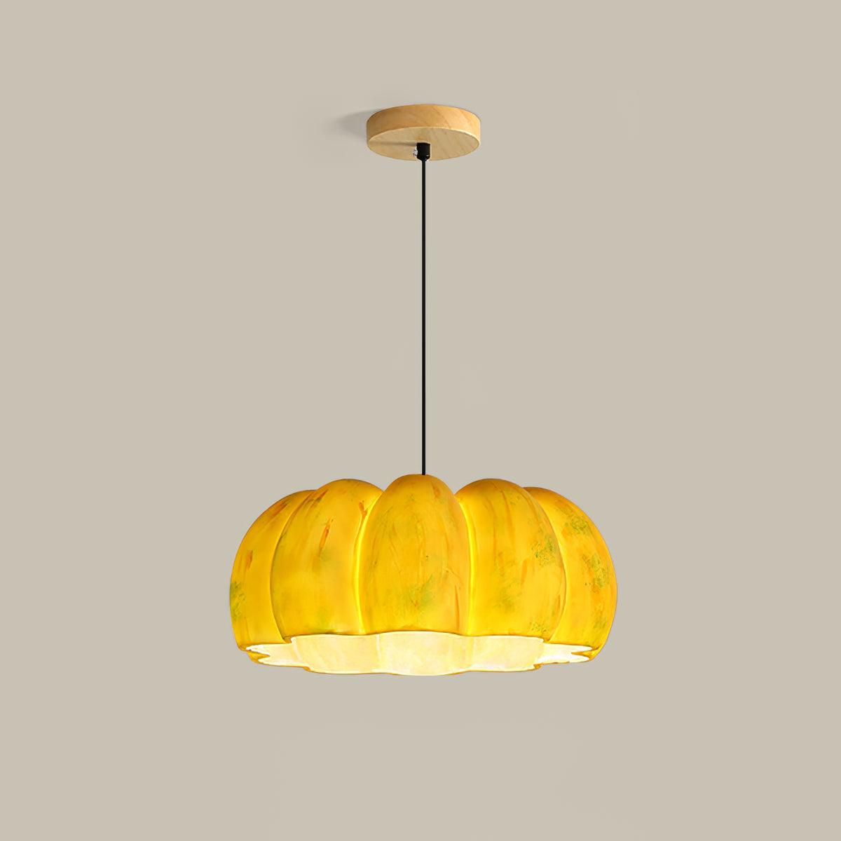 Modern Pumpkin Resin Pendant Light Decorative Hanging Lamp for Kitchen and Dining Room