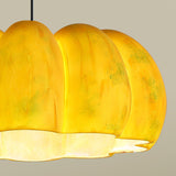 Modern Pumpkin Resin Pendant Light Decorative Hanging Lamp for Kitchen and Dining Room