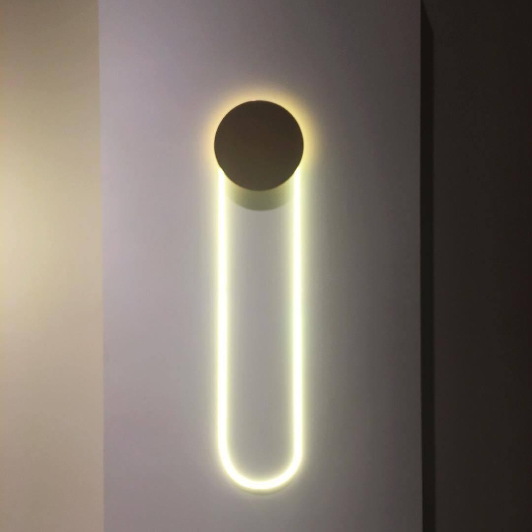Modern RA Circular LED Wall Sconce Abstract Metal Disc Lighting for Bedroom or Living Room