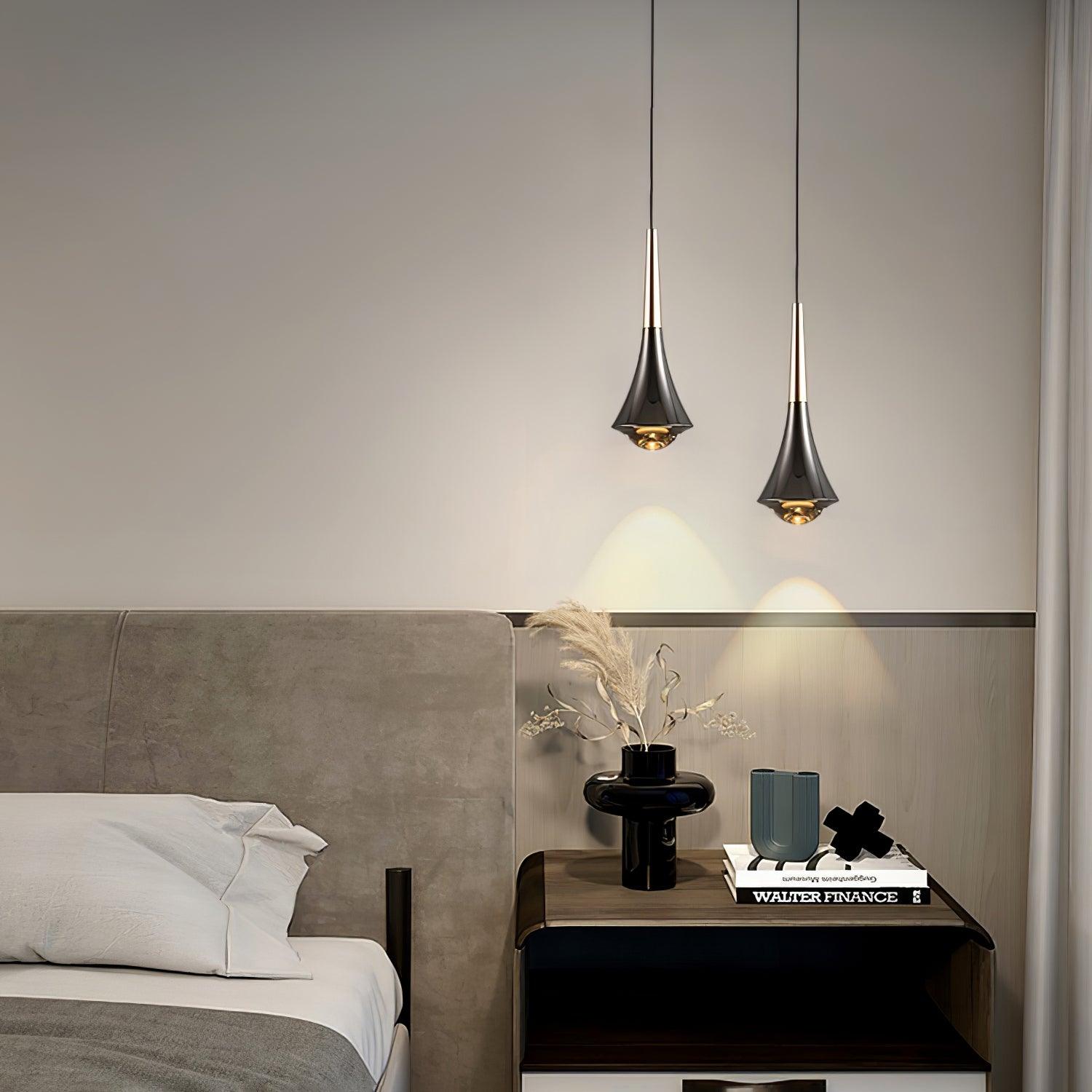 Modern Rain Multi Cascading Glass LED Pendant Light Chrome Drop Chandelier for Indoor Spaces