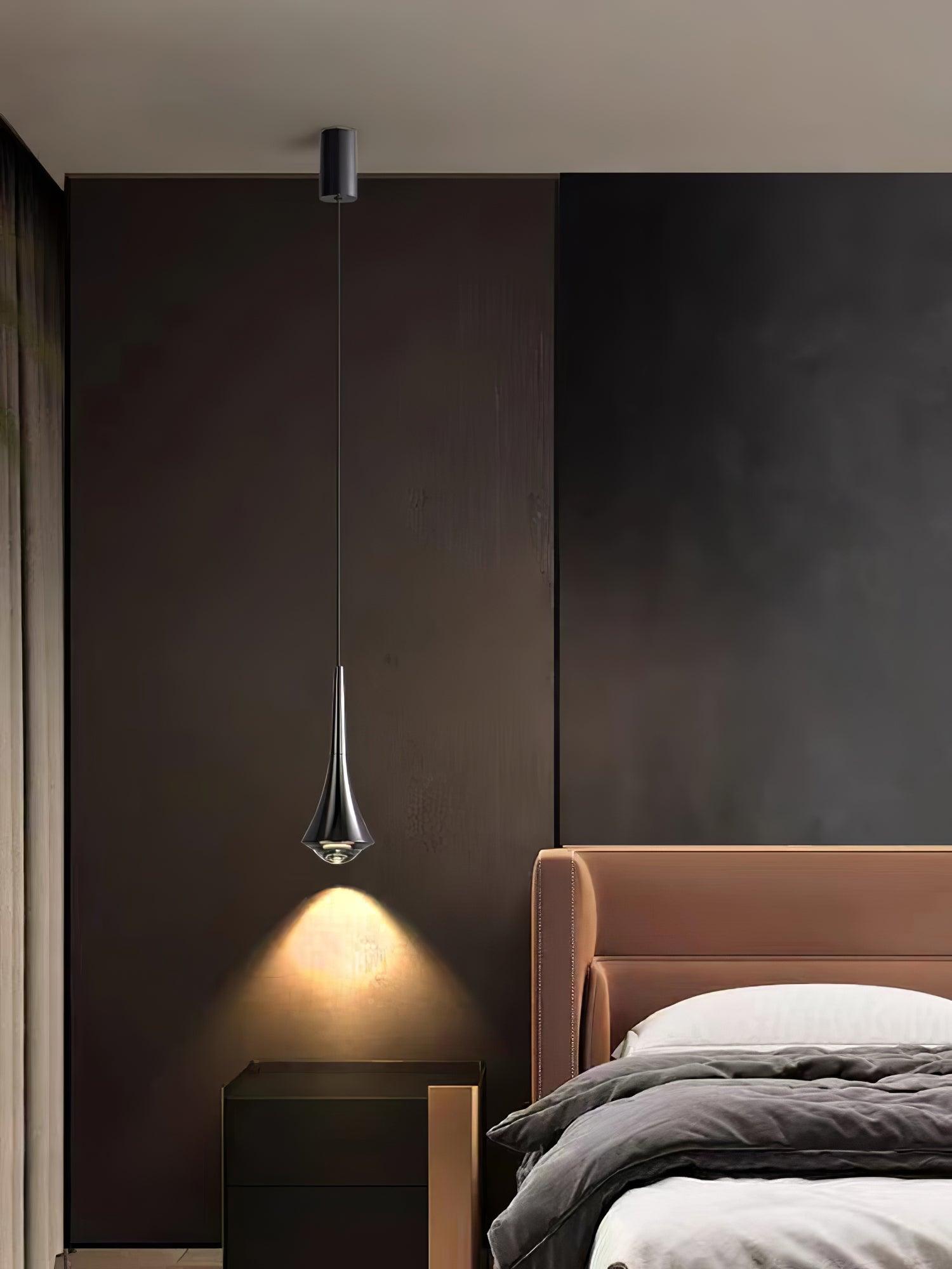 Modern Rain Multi Cascading Glass LED Pendant Light Chrome Drop Chandelier for Indoor Spaces