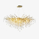 Modern Raindrop Crystal Chandelier Gold Luxury Ceiling Light Fixture