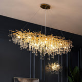 Modern Raindrop Crystal Chandelier Gold Luxury Ceiling Light Fixture
