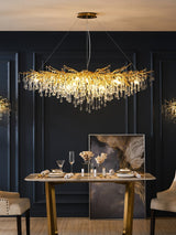 Modern Raindrop Crystal Chandelier Gold Luxury Ceiling Light Fixture