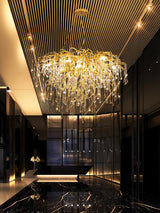 Modern Raindrop Crystal Chandelier Gold Luxury Ceiling Light Fixture