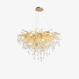 Modern Raindrop Crystal Chandelier Gold Luxury Ceiling Light Fixture