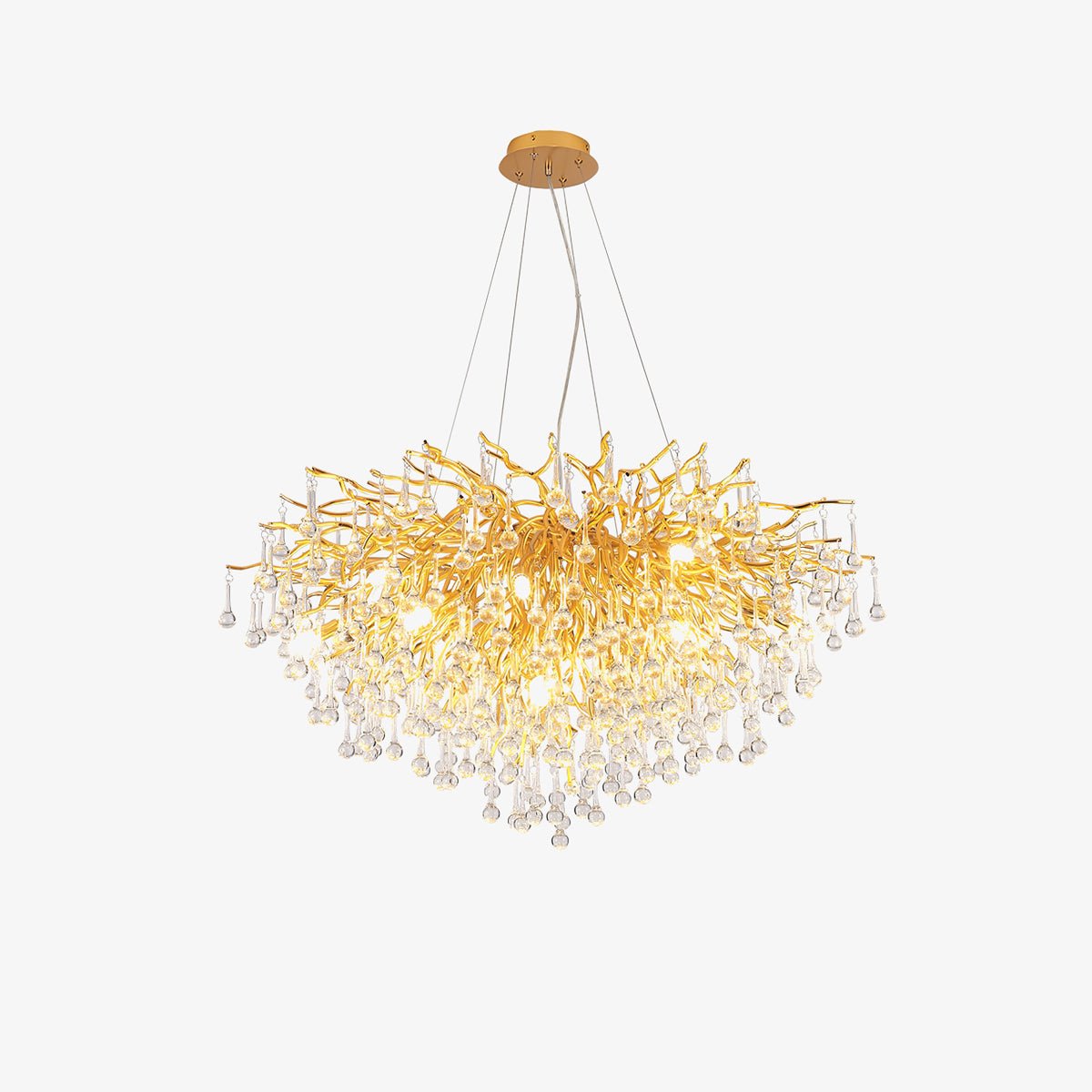 Modern Raindrop Crystal Chandelier Gold Luxury Ceiling Light Fixture