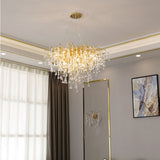 Modern Raindrop Crystal Chandelier Gold Luxury Ceiling Light Fixture