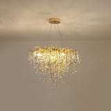 Modern Raindrop Crystal Chandelier Gold Luxury Ceiling Light Fixture