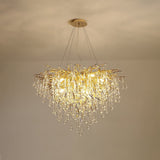 Modern Raindrop Crystal Chandelier Gold Luxury Ceiling Light Fixture