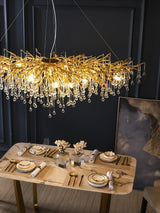 Modern Raindrop Crystal Chandelier Gold Luxury Ceiling Light Fixture
