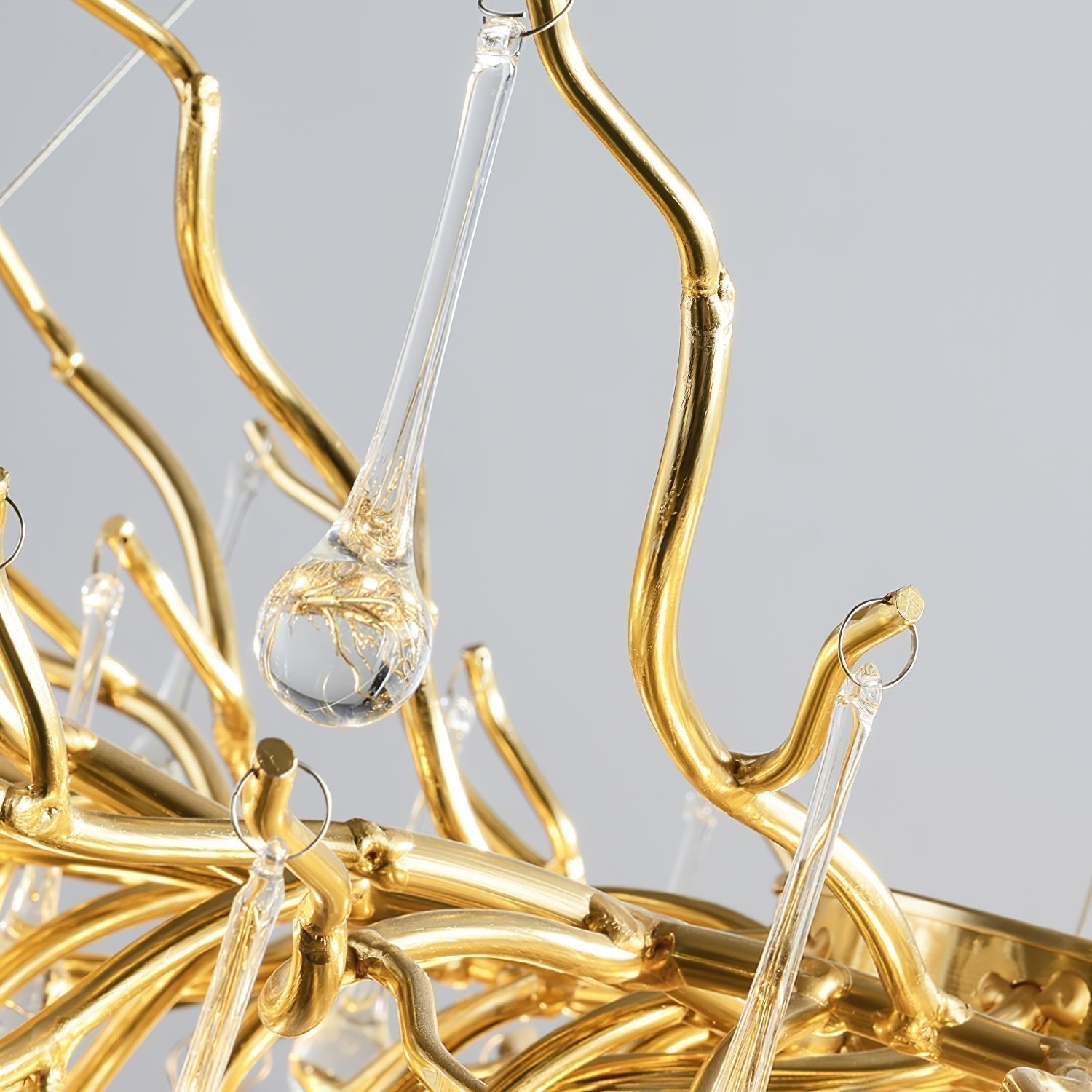 Modern Raindrop Crystal Chandelier Gold Luxury Ceiling Light Fixture