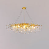 Modern Raindrop Crystal Chandelier Gold Luxury Ceiling Light Fixture