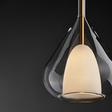 Modern Raindrop Double Layer Glass Pendant Light Nordic Small Chandelier for Dining Room