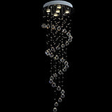 Modern Raindrop Spiral Crystal Chandelier LED Ceiling Light Fixture for Living Room Foyer