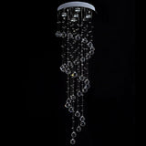 Modern Raindrop Spiral Crystal Chandelier LED Ceiling Light Fixture for Living Room Foyer